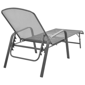vidaXL Steel Sun Lounger Anthracite