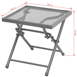 Sonnenliegen Set mit Tisch, Anthrazit