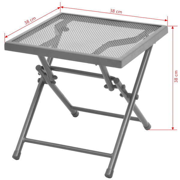 Sonnenliegen Set mit Tisch, Anthrazit