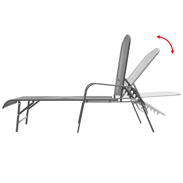 Sonnenliegen Set mit Tisch, Anthrazit