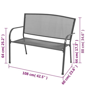 Anthrazit Gartenbank 108 cm Stahl
