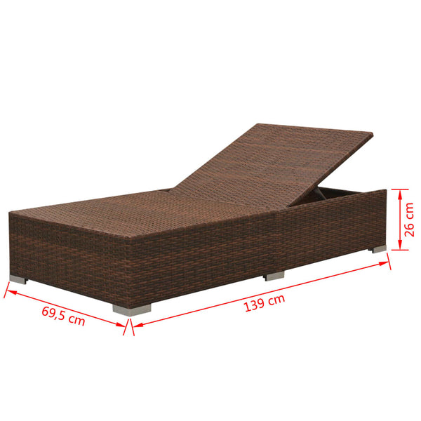 3-tlg. Garten-Lounge-Set mit Kissen Poly-Rattan Braun