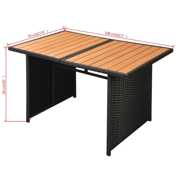 10-tlg. Garten-Lounge-Set mit Auflagen Poly Rattan Schwarz