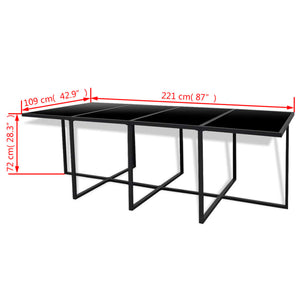 13-teilige Garten Essgruppe Poly Rattan Schwarz