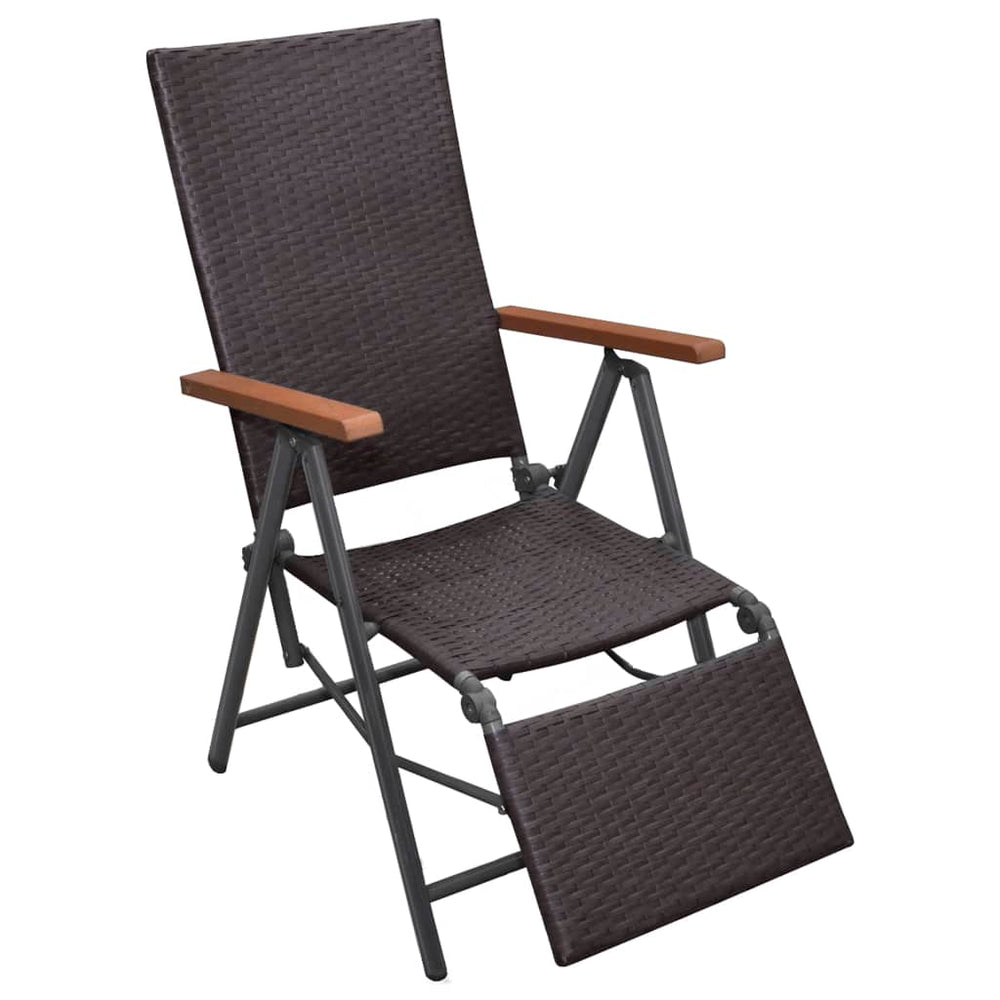 Poly Rattan Liegestuhl Braun