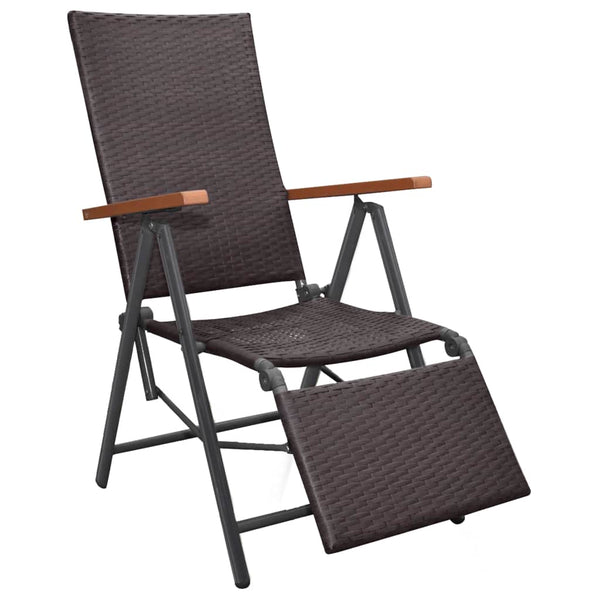 Poly Rattan Liegestuhl Braun