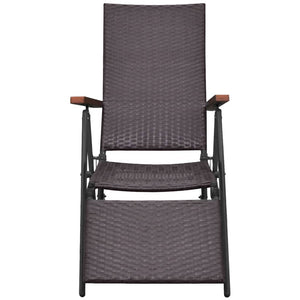 Poly Rattan Liegestuhl Braun