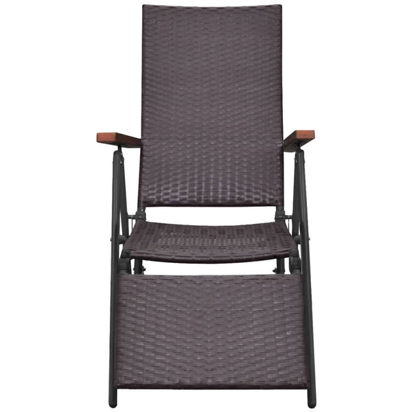 Poly Rattan Liegestuhl Braun