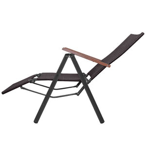 Poly Rattan Liegestuhl Braun
