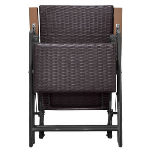 Poly Rattan Liegestuhl Braun