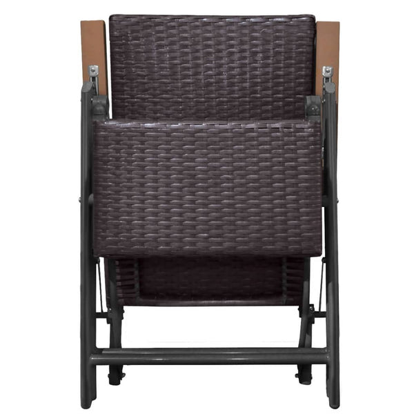 Poly Rattan Liegestuhl Braun
