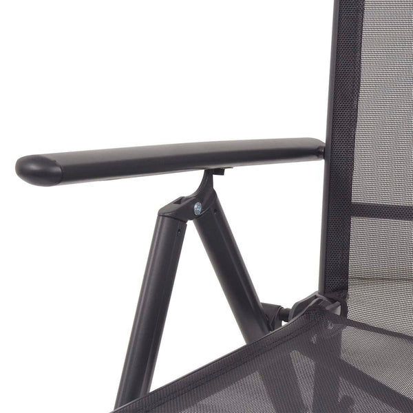 Aluminium Textilene Liegestuhl Schwarz