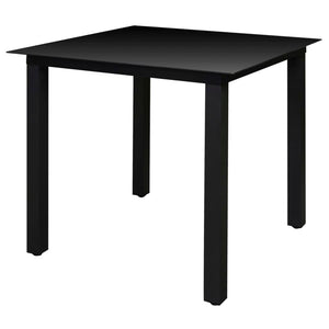 5-teilige Garten Essgruppe Aluminium Schwarz