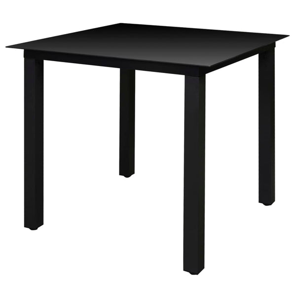 5-teilige Garten Essgruppe Aluminium Schwarz