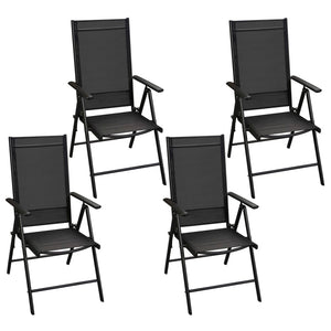 5-teilige Garten Essgruppe Aluminium Schwarz
