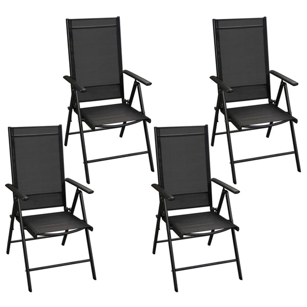 5-teilige Garten Essgruppe Aluminium Schwarz