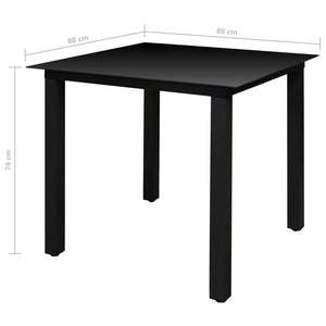 5-teilige Garten Essgruppe Aluminium Schwarz