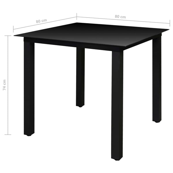 5-teilige Garten Essgruppe Aluminium Schwarz