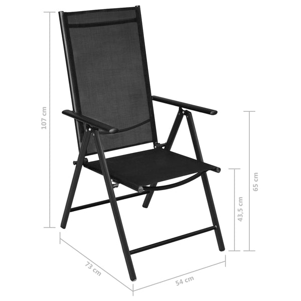 5-teilige Garten Essgruppe Aluminium Schwarz