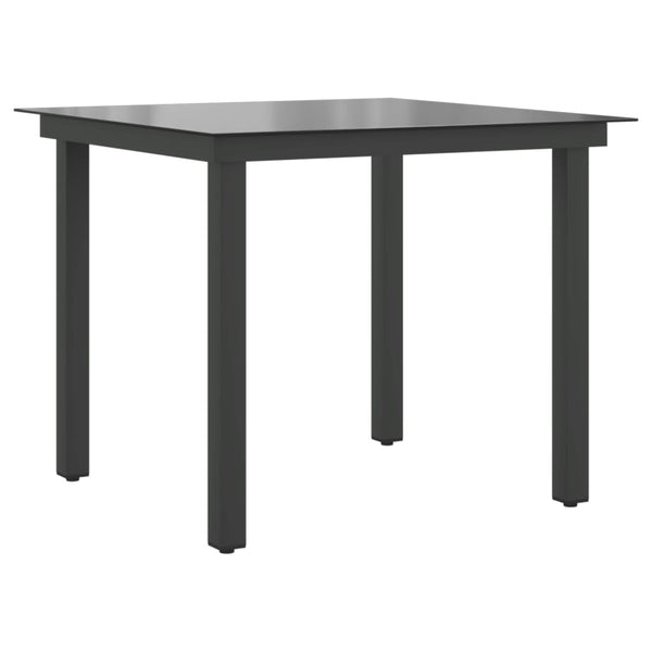 Gartentisch Schwarz 80x80x74 cm Aluminium und Glas