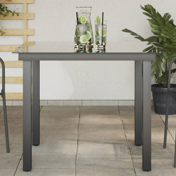 Gartentisch Schwarz 80x80x74 cm Aluminium und Glas