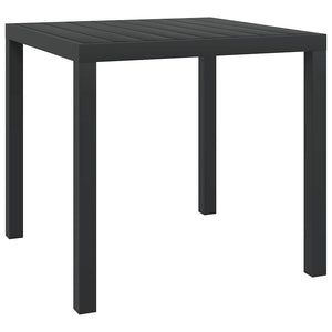 Schwarzer Gartentisch 80x80 cm