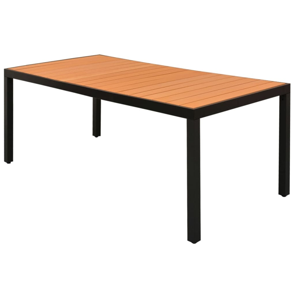 Gartentisch Braun 185 cm WPC Aluminium