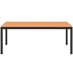 Gartentisch Braun 185 cm WPC Aluminium
