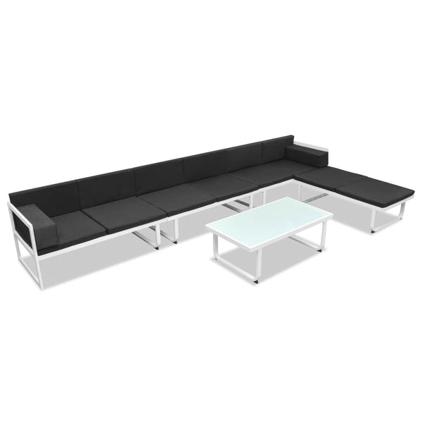 5-teiliges Garten Lounge Set Schwarz
