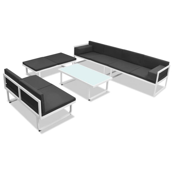 5-teiliges Garten Lounge Set Schwarz