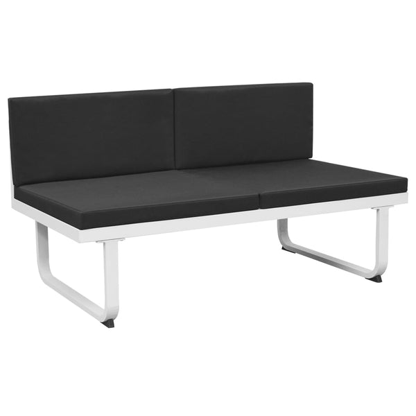 5-teiliges Garten Lounge Set Schwarz