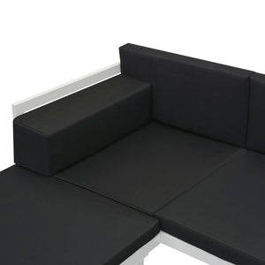 5-teiliges Garten Lounge Set Schwarz