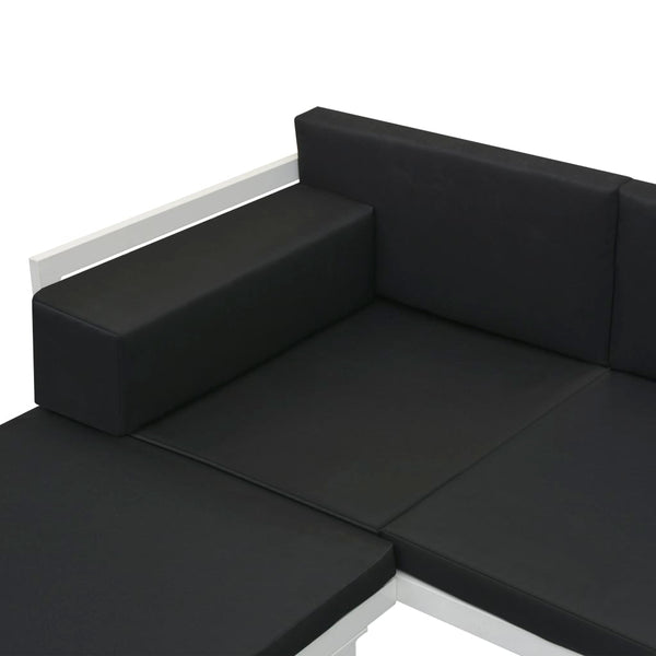 5-teiliges Garten Lounge Set Schwarz