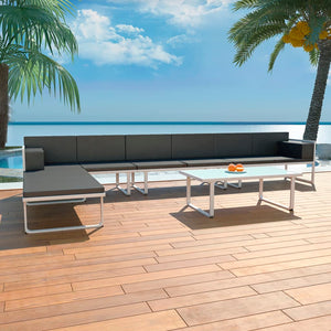 5-teiliges Garten Lounge Set Schwarz