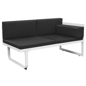Schwarzes 4-tlg. Garten Lounge Set mit Auflagen