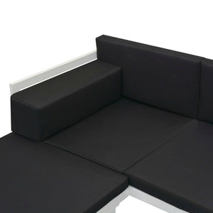 Schwarzes 4-tlg. Garten Lounge Set mit Auflagen