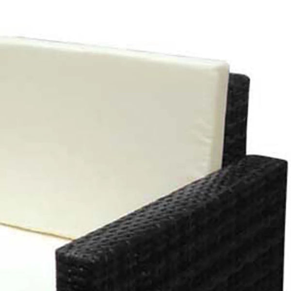2-tlg. Garten-Lounge-Set mit Kissen Poly Rattan Schwarz