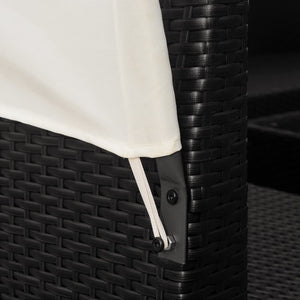 9-teiliges Garten Lounge Set mit Sonnendach Schwarz