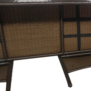Gartensofa 2-Sitzer mit Tisch, Braun