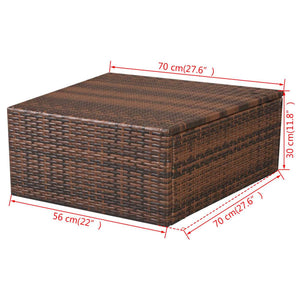 10-tlg. Garten-Lounge-Set mit Auflagen Poly Rattan Braun