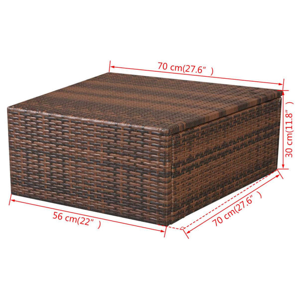 10-tlg. Garten-Lounge-Set mit Auflagen Poly Rattan Braun