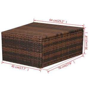 10-tlg. Garten-Lounge-Set mit Auflagen Poly Rattan Braun