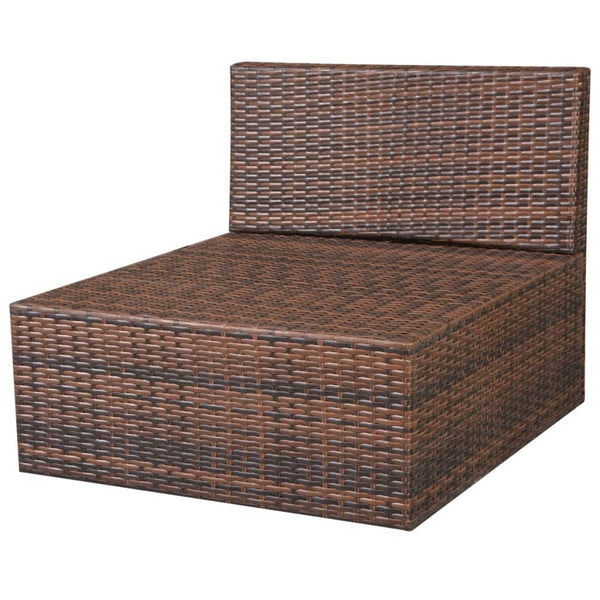 10-tlg. Garten-Lounge-Set mit Auflagen Poly Rattan Braun