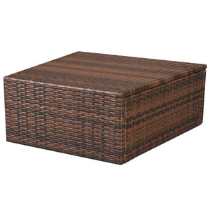 10-tlg. Garten-Lounge-Set mit Auflagen Poly Rattan Braun
