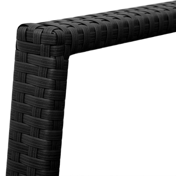 3-tlg. Bistro Set aus Rattan, Schwarz