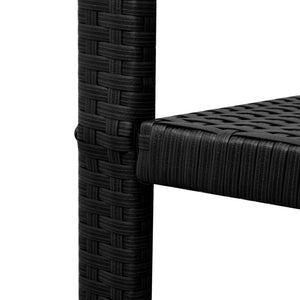 3-tlg. Bistro Set aus Rattan, Schwarz