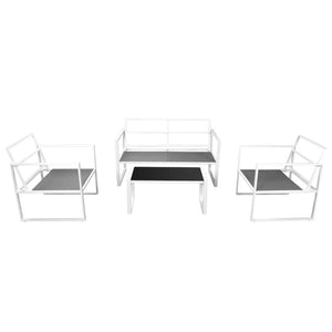 4-teiliges Garten Lounge Set Weiß