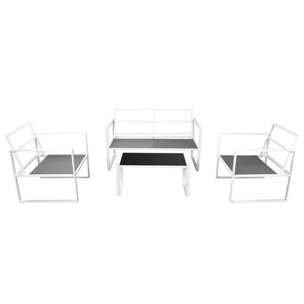 4-teiliges Garten Lounge Set Weiß