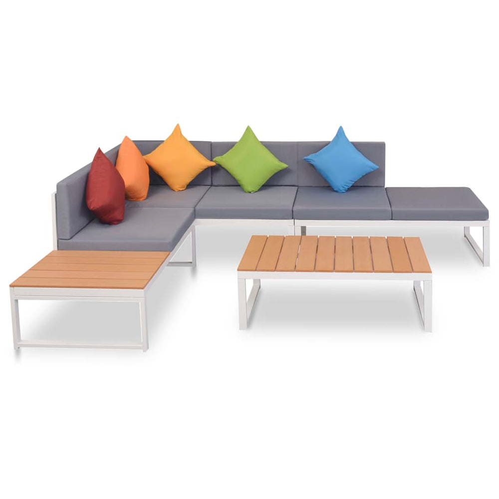 4-tlg. Garten Lounge Set Aluminium WPC