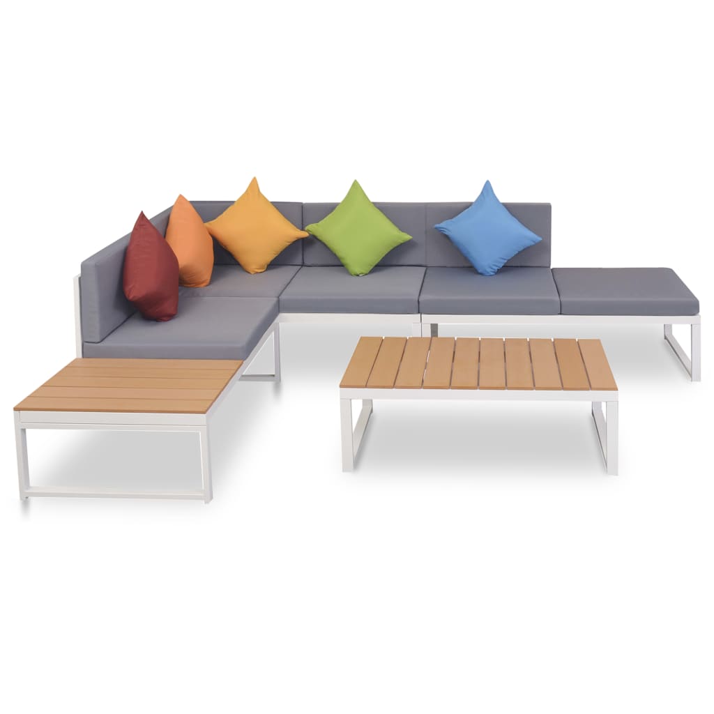 4-tlg. Garten Lounge Set Aluminium WPC